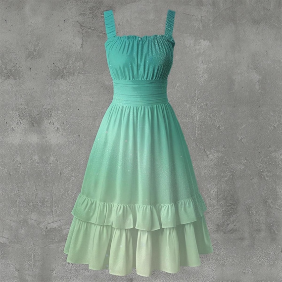 4 Fantastical Ombre Dresses | So Pretty! All-Over Print Women's Ruffle Hem Dress