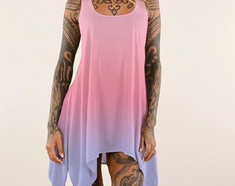 Vestido sin mangas para mujer con efecto degradado rosa y morado