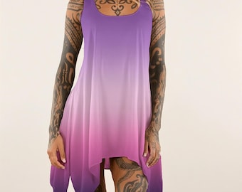Vestido sin mangas para mujer con efecto degradado rosa y morado