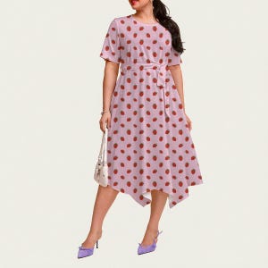 Pretty Fruit Prints | 5 Lovely Styles! All-Over Print Women&#39;s Short Sleeve Belted Midi Dress