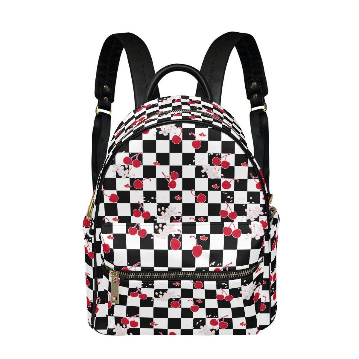Cherries & Checkers | Cherry Checker Print | Black and White  display picture 2