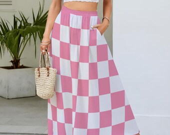 スカート Her lip to Over Check Long Skirt S black Her lip to Over Check Long Skirt S black