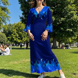 knee length dresses for ladies Deep V Neck Lace Bodice Long Flowy Evening Dress