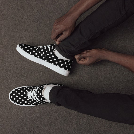adidas gazelle silver green womens Low Top Black Polka Dots Shoes | OCA Low – C A R I U M A main image 1