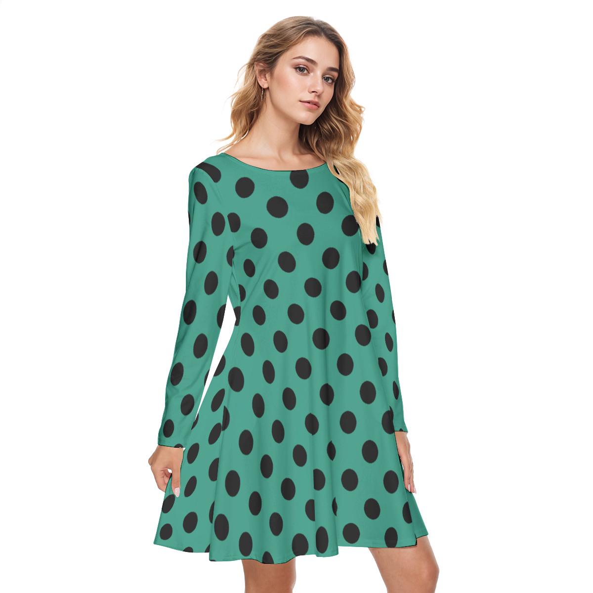 Big Polka-dots | 6 All-over Prints Women's Round Neck Dress | 190GSM Cotton  - Etsy