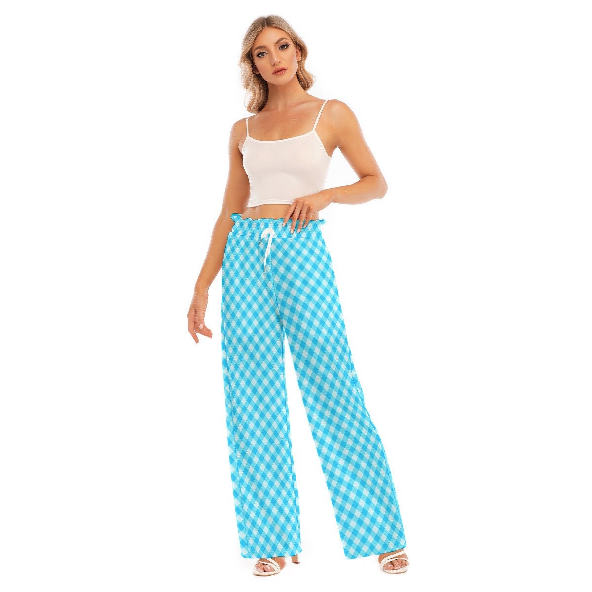 ★PARTIMENTO★ VTG Washed Wide Easy Pants Sky Blue Appoline Pants - Satin - Light Blue – Easy Clothes