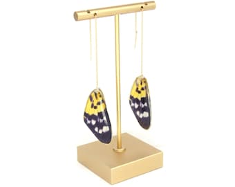 Pendientes colgantes de mariposa con cadena recubierta de resina