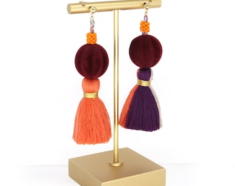 Pendientes de borlas de estilo chino