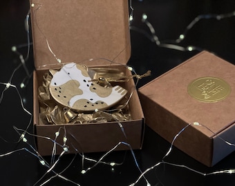 Adorno navideño de arcilla secante colgante con forma de pájaro