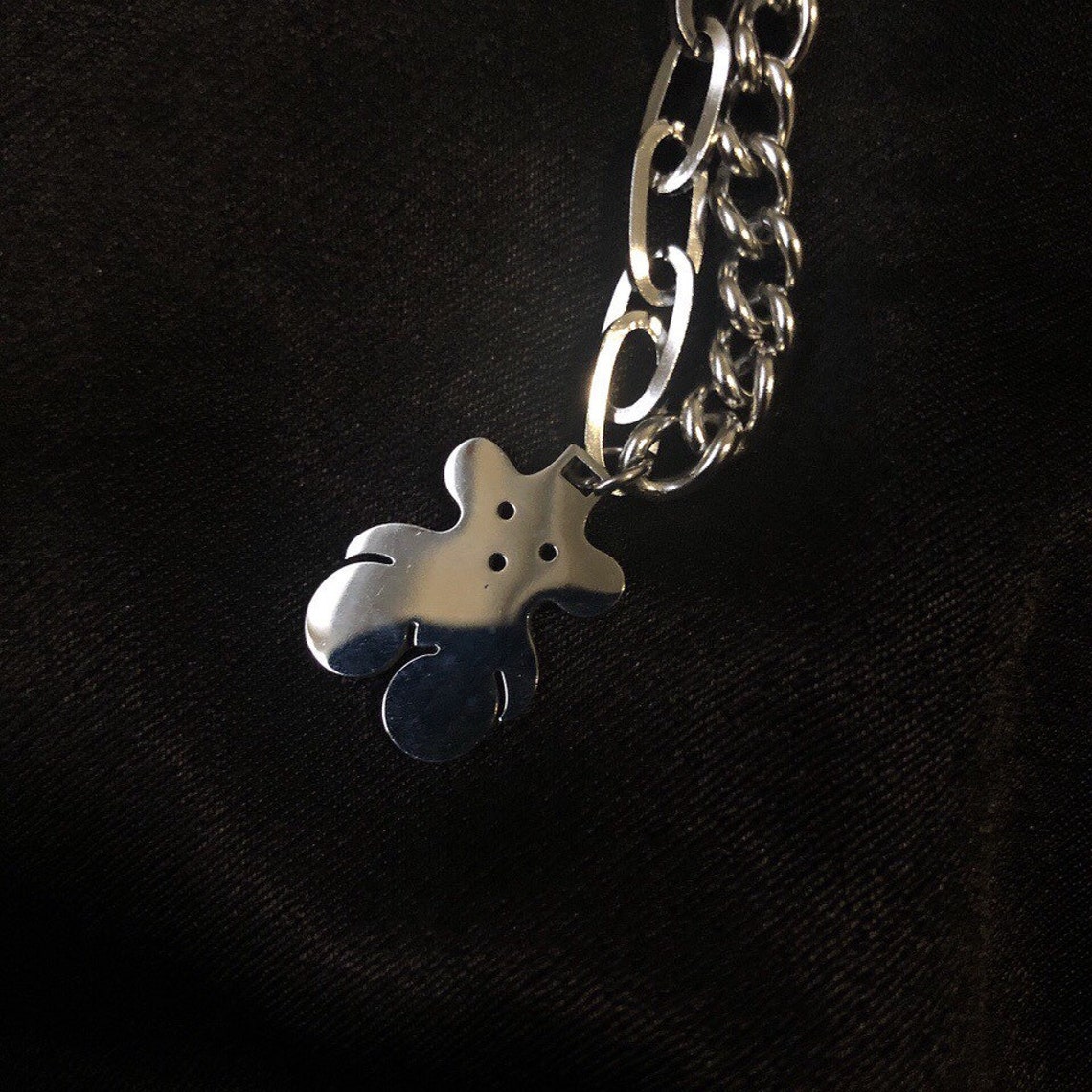 Teddy bear thick chain thin chain stainless steel layering Etsy