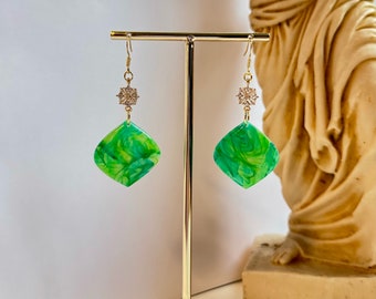 Faux Nephrite earrings