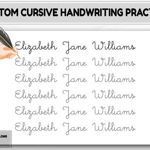 Custom Cursive Name Tracing Worksheet: Handwriting Practice (digital ...