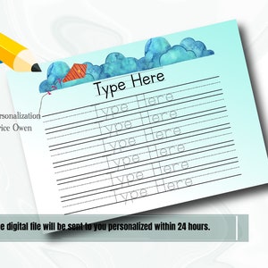Custom Educational Tracing Sheet Personalized Trace Name - Etsy