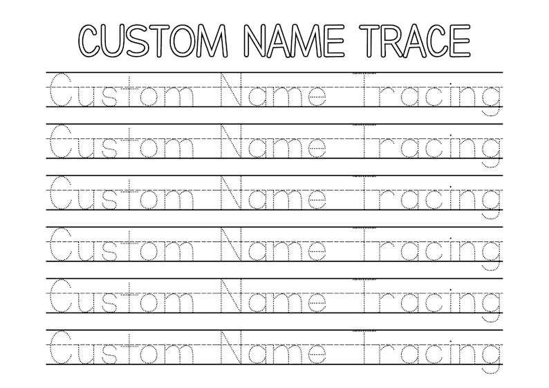 Personalized Name Tracing Sheet, Custom Name Trace, Preschool Letter