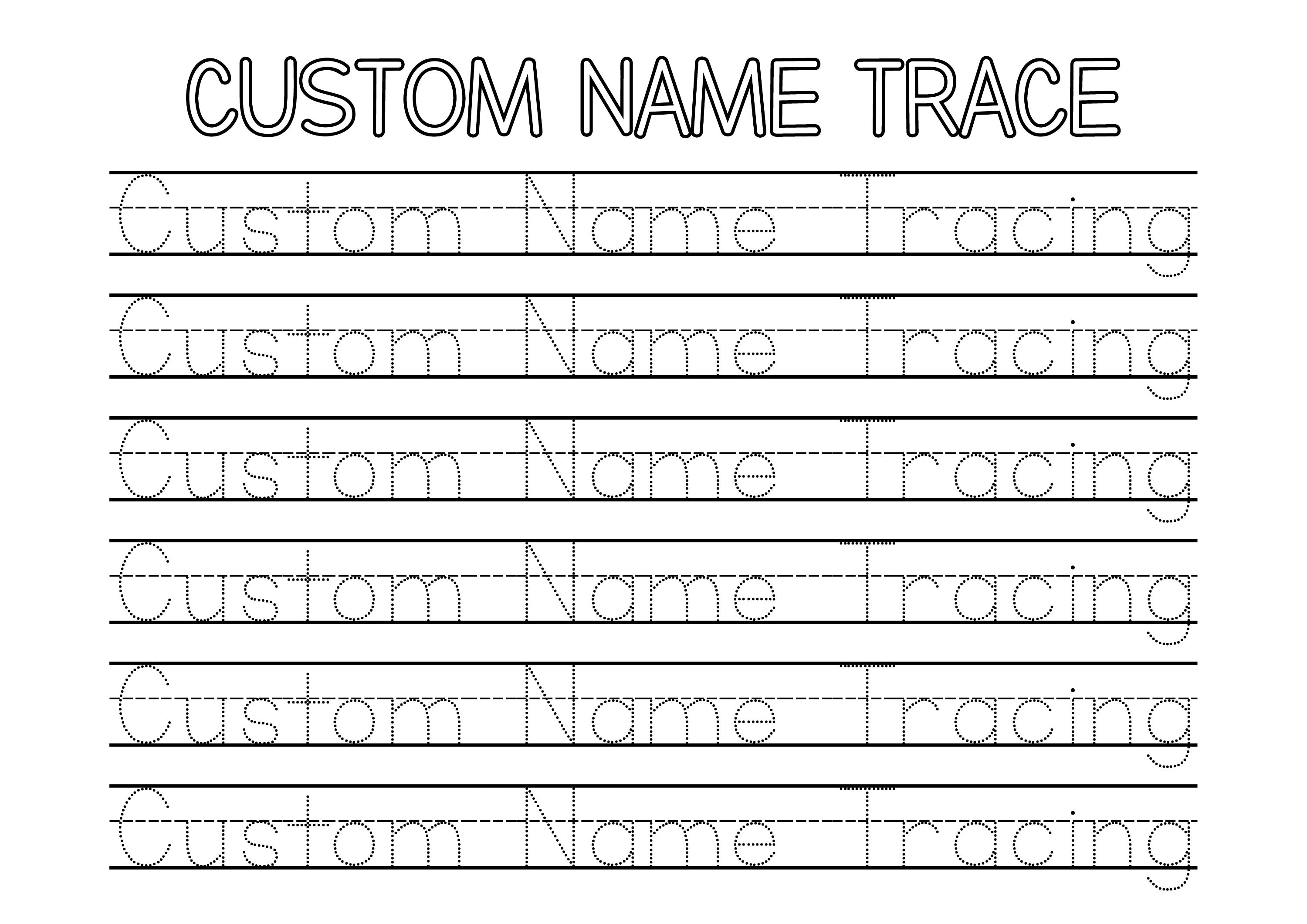Personalized Name Tracing Sheet, Custom Name Trace, Preschool Letter ...