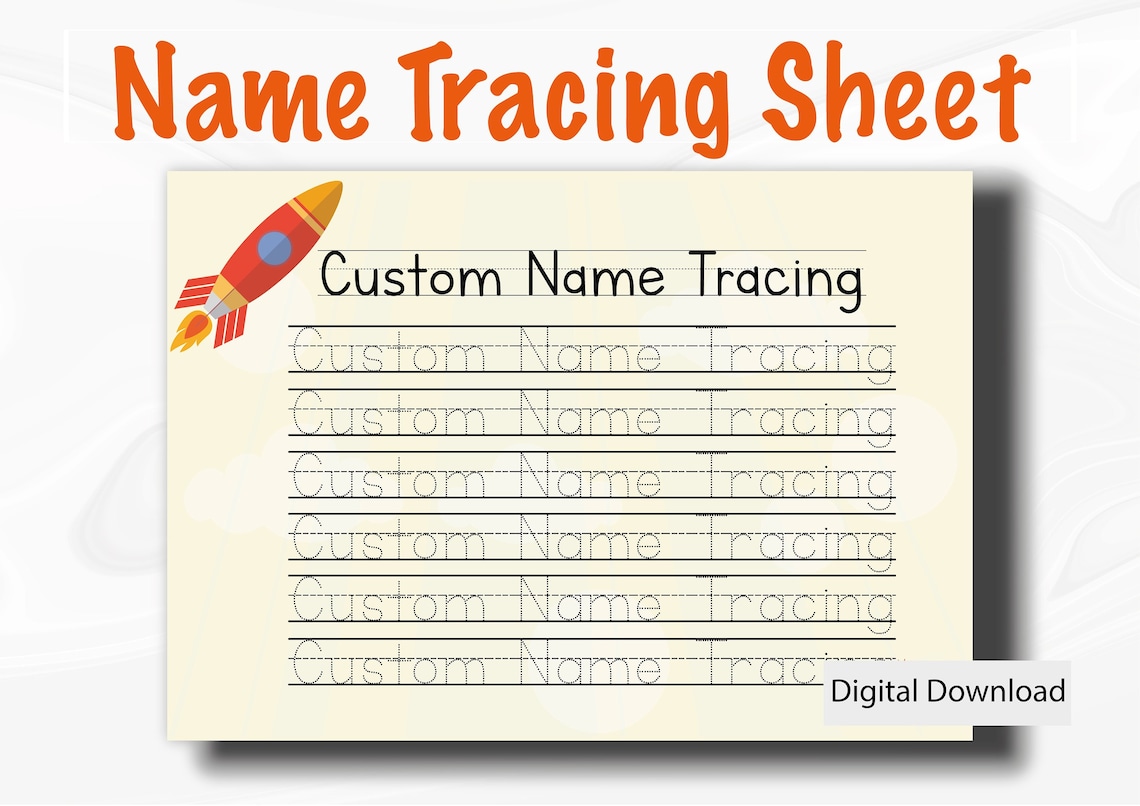 Personalized Name Tracing Worksheet, Preschool Writing Activity Page ...