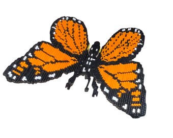 Baustein | Schmetterlinge, Raupen und Monarch Chrysalis Micro-Block Building Kits, Baustein Skulptur, Schmetterling Ziegel modell