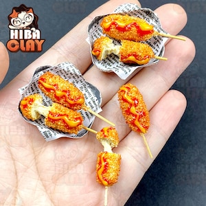 Dollhouse Miniature Hotdog: Polymer Clay Food, DIY Dolls (1/12, 1/8 Models)
