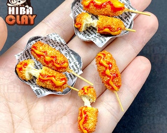 Alimenti In Miniatura Scala 1:12 Mini Hot Dog Per Case Delle Bambole Scala 1:12 - Set Di 4 Accessori Alimentari In PVC, Nuovo Miniature Cibo PVC