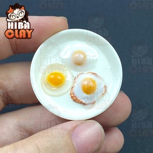 Dollhouse Miniature Polymer Clay Egg: Mini Food Model