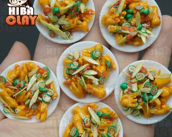 Dollhouse Miniature Chicken, Handmade Polymer Clay Mini Food with Citronella, Realistic Food for Mini Kitchen Decor