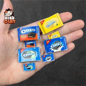 手作りドールハウスミニチュアココアクリームクッキーラップパックコード2、リアルなミニフード1:12 1/6スケールキッチンベーカリー装飾用