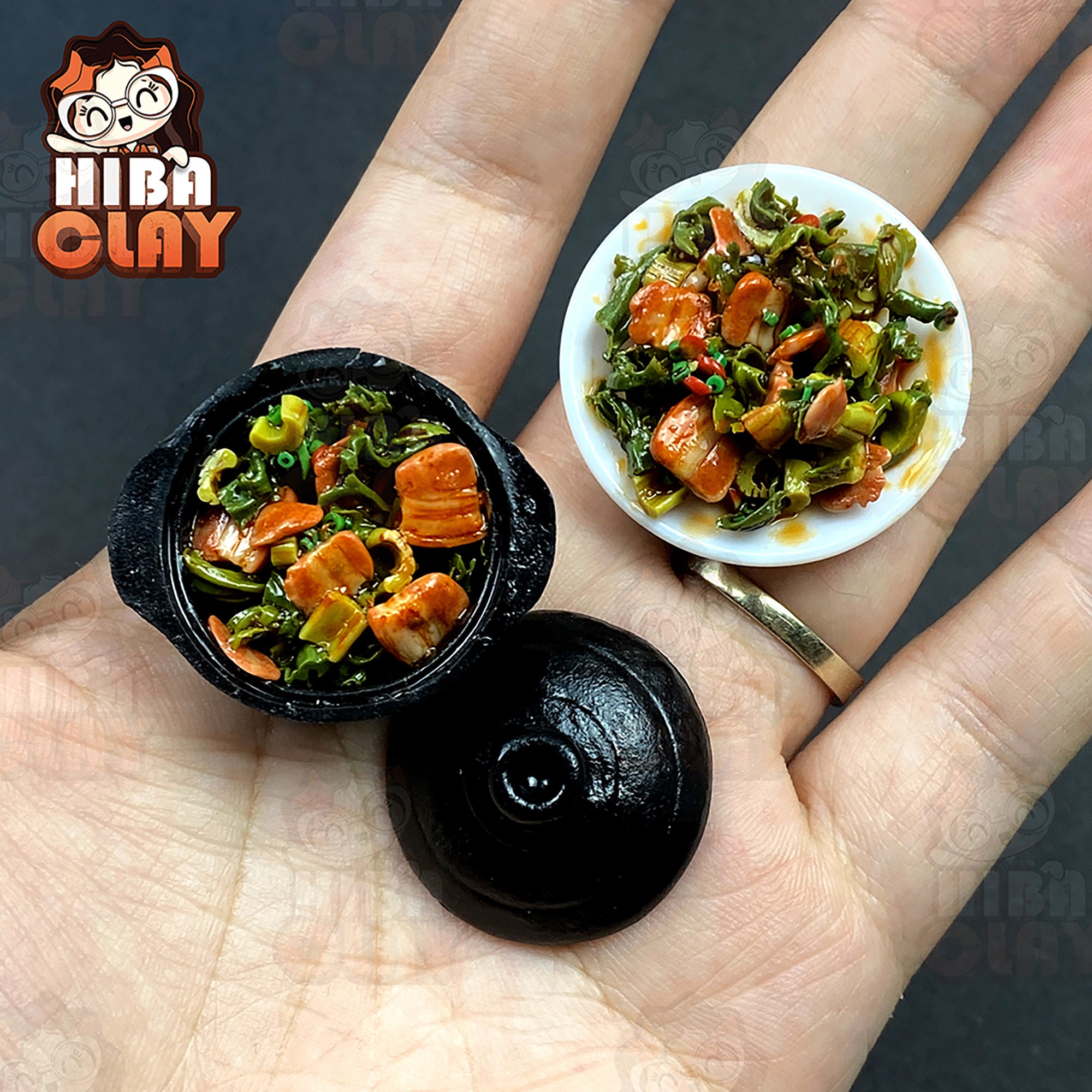 Dollhouse Miniature Polymer Clay Food Braised Meat With Pickles Mini ...
