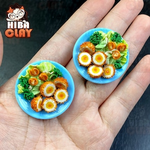 Dollhouse Miniature Scotch Eggs: Polymer Clay Food, Mini Food Model