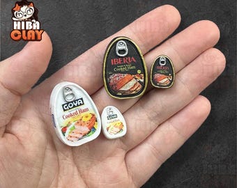 Realistic Miniature Cooked Ham 1:12 & 6 Scale , Dollhouse Food, Polymer Clay Kitchen Decor
