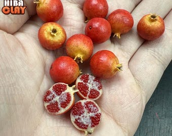 Miniatura per casa delle bambole in argilla polimerica, cibo, melograno, modello realistico di cibo in miniatura fatto a mano per bambole fai da te, decorazione per cucina della casa delle bambole