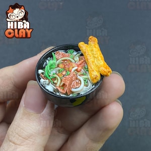 Dollhouse Miniature Beef Pho: Polymer Clay Vietnamese Food Model