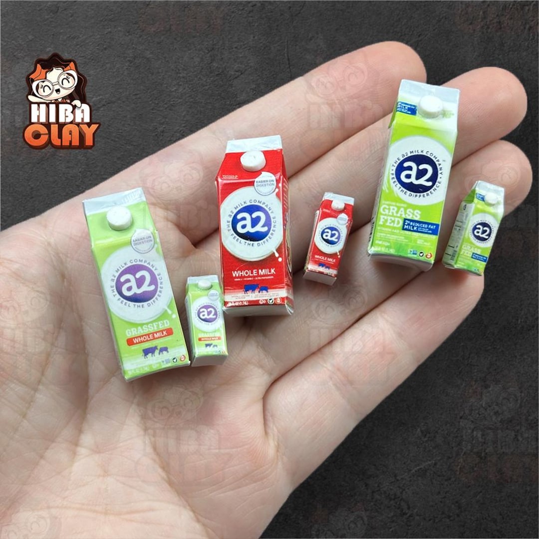 Mini Mllk Miniature Milk Carton Drink, Realistic Dollhouse Pantry Grocery Decor ...