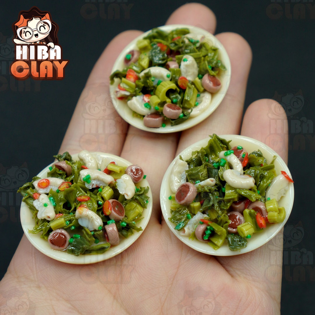 Dollhouse Miniature Polymer Clay Food Sauteed Pickles Mini Food Model