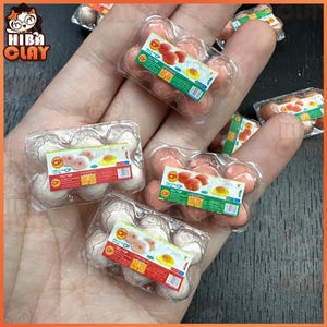 Dollhouse miniature polymer clay food egg tray mini food model for DIY dolls