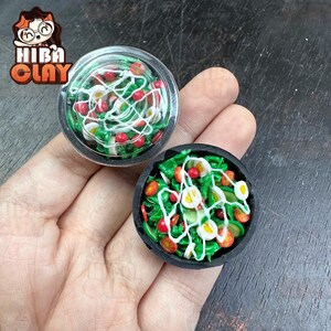 Dollhouse miniature polymer clay food salad box mini food model for DIY dolls