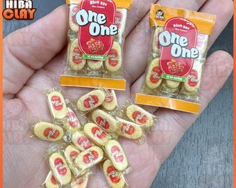 Miniature Polymer Clay Rice Cakes, Handmade Dollhouse Food, 1:6 Scale Kitchen Decor