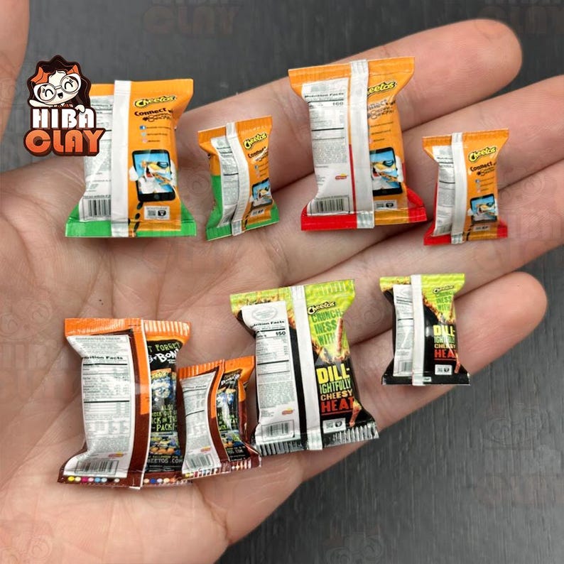 Dollhouse Miniatures Party Size Chip Bags Miniature Snacks Realistic ...