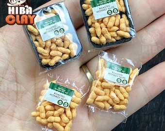 Dollhouse Miniature Polymer Clay Peanuts, Supermarket Mini Nuts Food for 1:6 Scale Dollhouse, DIY Dolls Kitchen Grocery Decor
