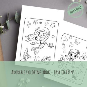 Mermaid Coloring Book PDF for Kids | Printable Underwater Activity Pages | Magical Ocean Coloring Sheets | Instant Download