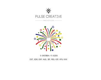 New Years Embroidery Design, Fireworks Machine Embroidery design, Firework Embroidery Pattern, New Year Embroidery Design, Birthday Firework