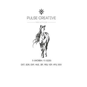 Running Horse Embroidery Design – Elegant Horse Silhouette for Machine Embroidery - Equestrian embroidery file, farm animal embroidery