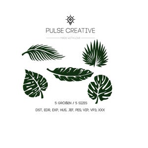 palm embroidery file, palm tree embroidery design, palm leaves embroidery, tropical embroidery designs, garden embroidery pattern, summer