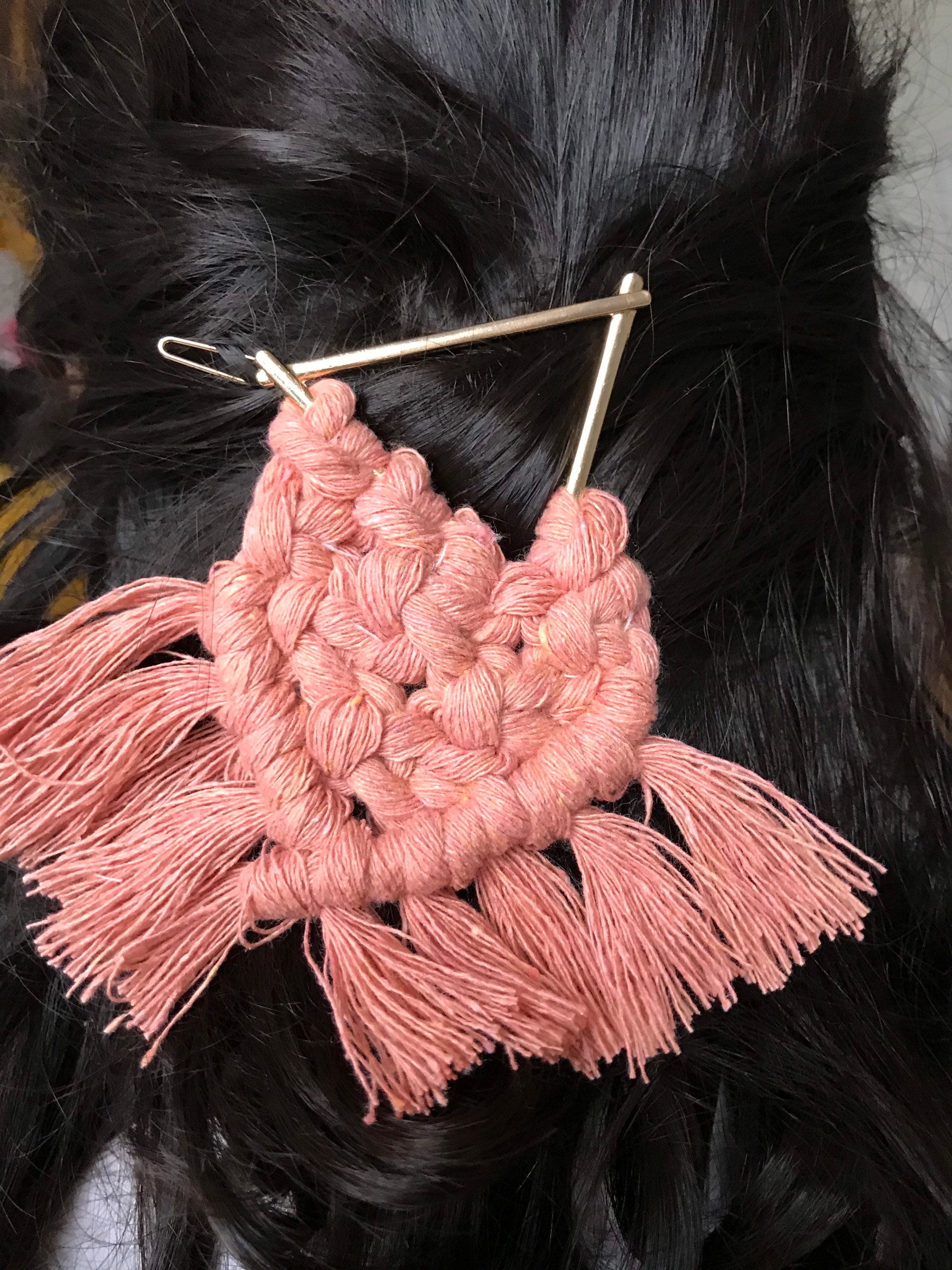 Macrame Hair Clip Macrame Hair Accessories Set Of 3 Birthday Etsy