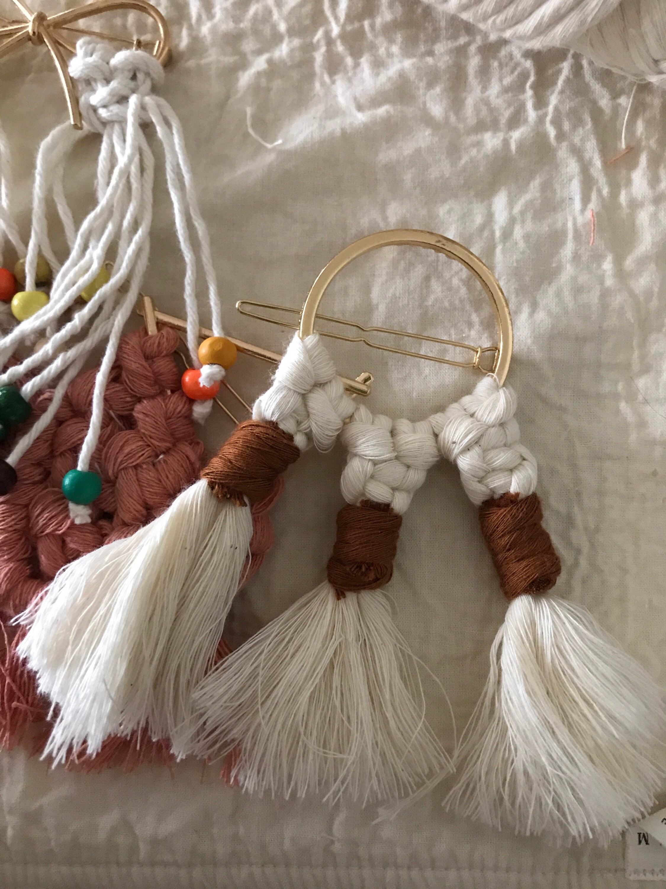 Macrame Hair Clip Macrame Hair Accessories Set Of 3 Birthday Etsy