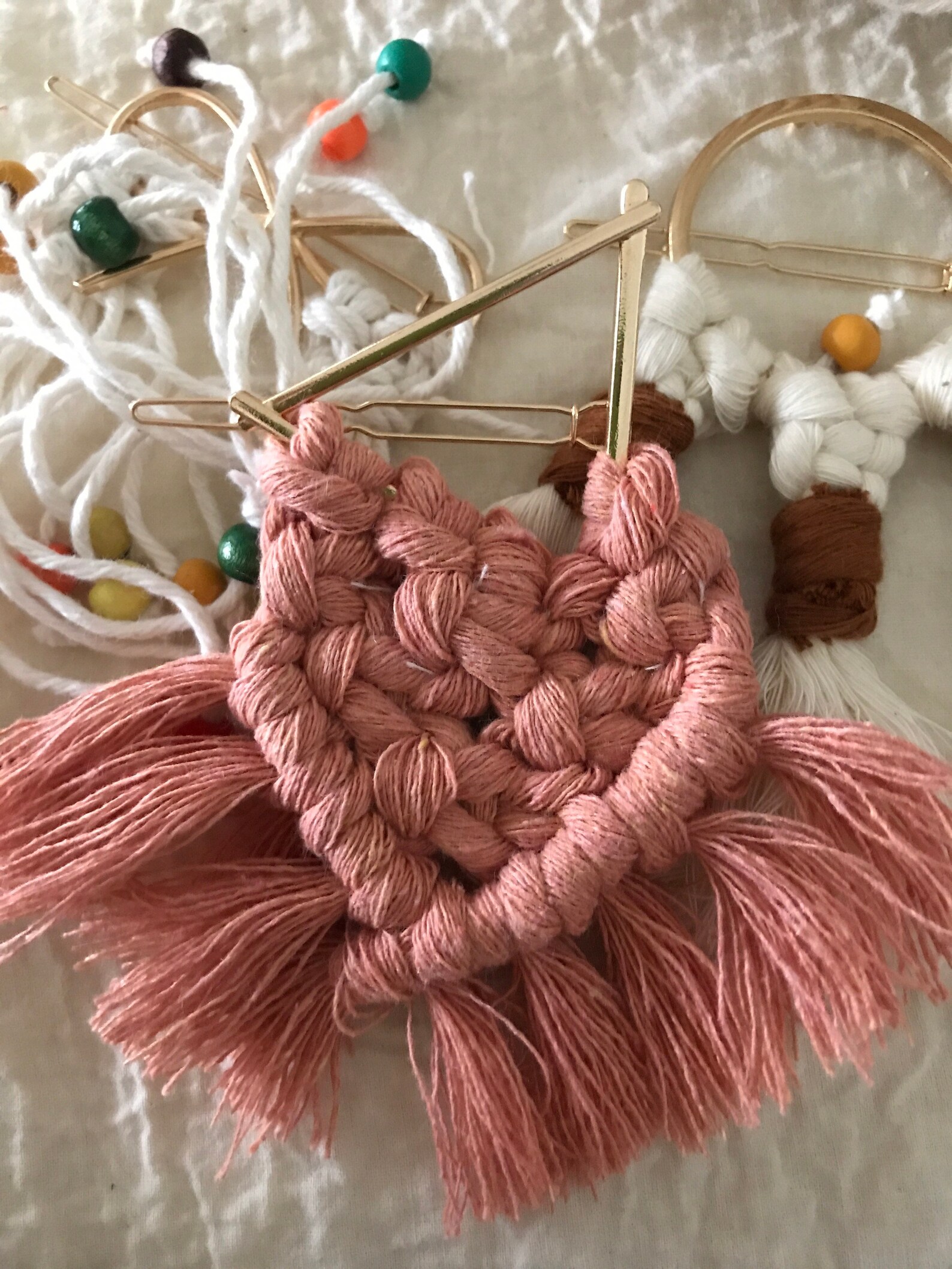 Macrame Hair Clip Macrame Hair Accessories Set Of 3 Birthday Etsy