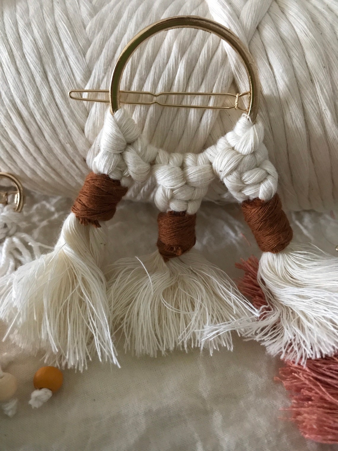 Macrame Hair Clip Macrame Hair Accessories Set Of 3 Birthday Etsy