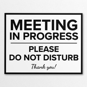 Meeting In Progress Sign, Office Decor (PNG/PDF)