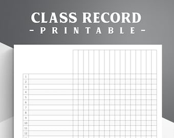 Printable Class Record and Checklist. Class Gradebook. Teacher Gradebook. Class Attendance.