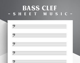 Printable Bass Clef Sheet Music for Letter/A4. Blank Music Bass Clef