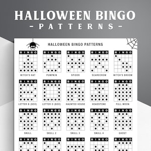 35 Halloween Bingo Cards: Spooky Patterns (Digital Download)